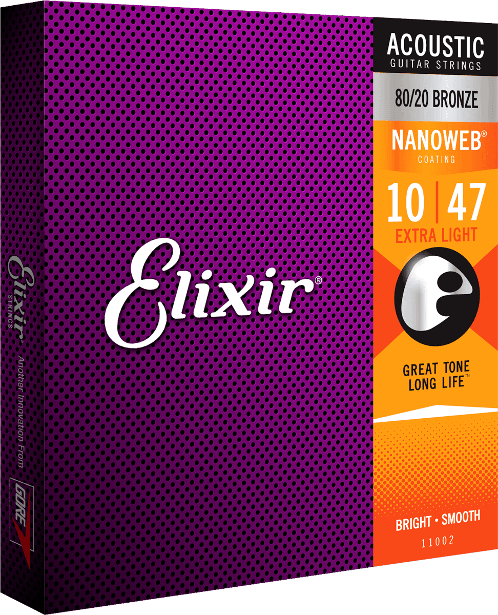 Elixir Nanoweb Bronze 80/20 Gitarrensaiten (Extra Light, 10-47)