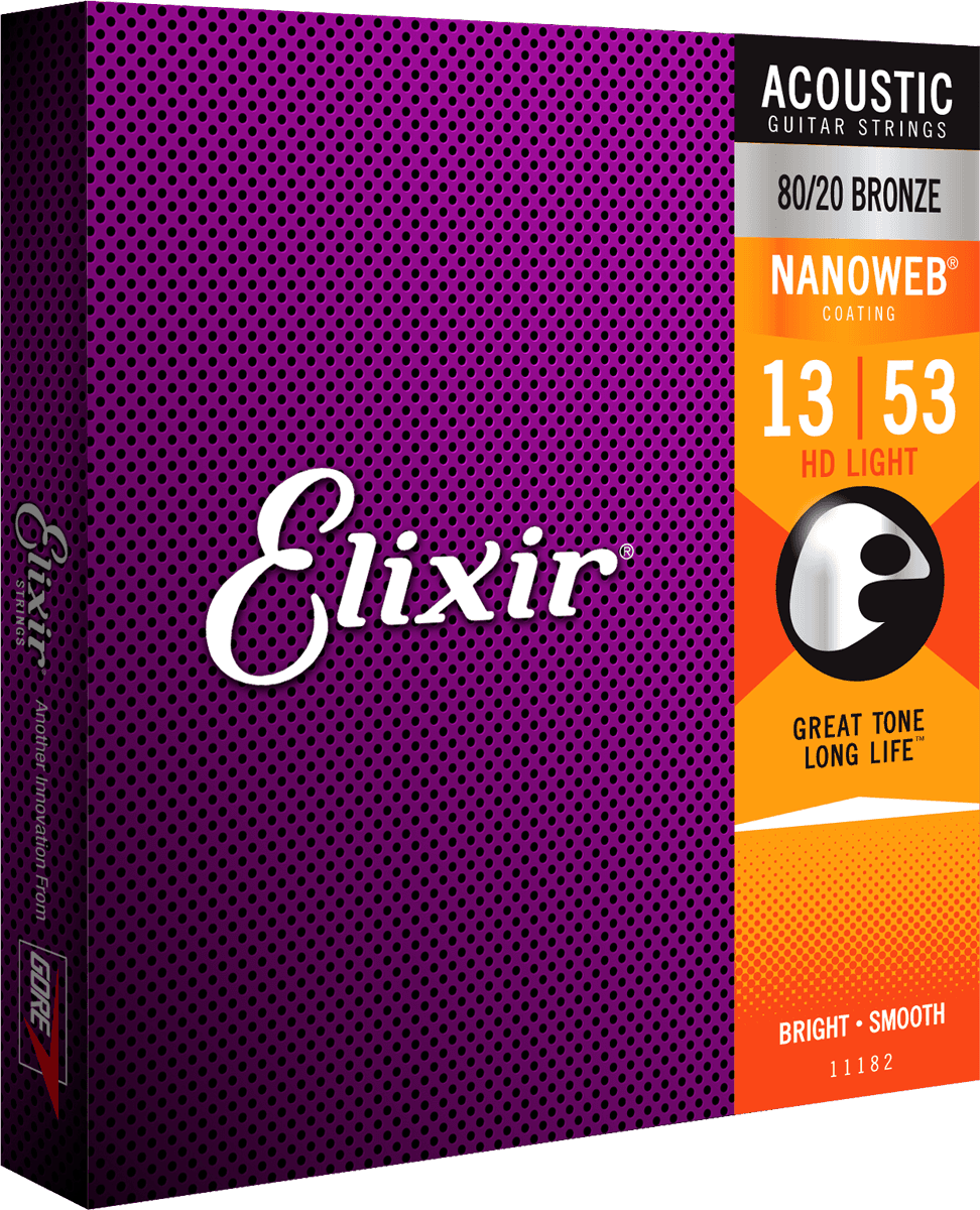 Elixir Nanoweb Bronze 80/20 Gitarrensaiten (HD Light, 13-53)