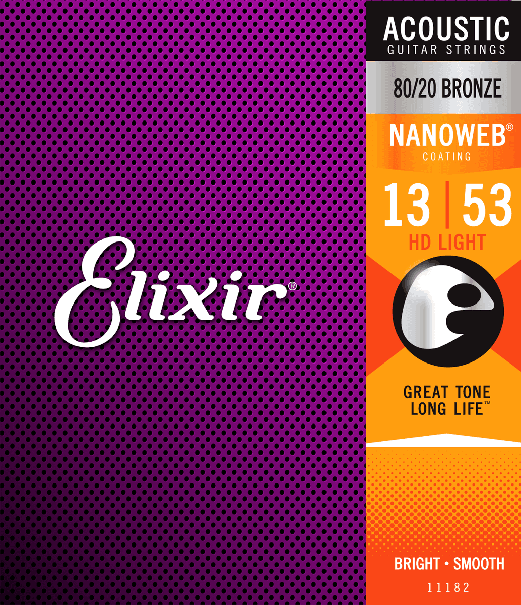 Elixir Nanoweb Bronze 80/20 Gitarrensaiten (HD Light, 13-53)