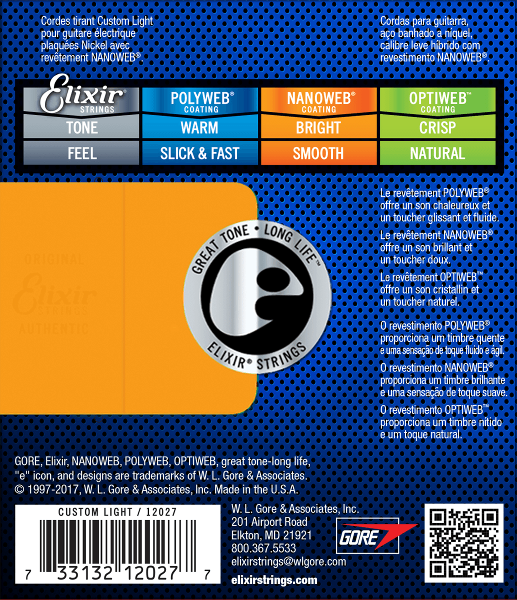 Elixir Nanoweb Gitarrensaiten (Custom Light, 09-46)