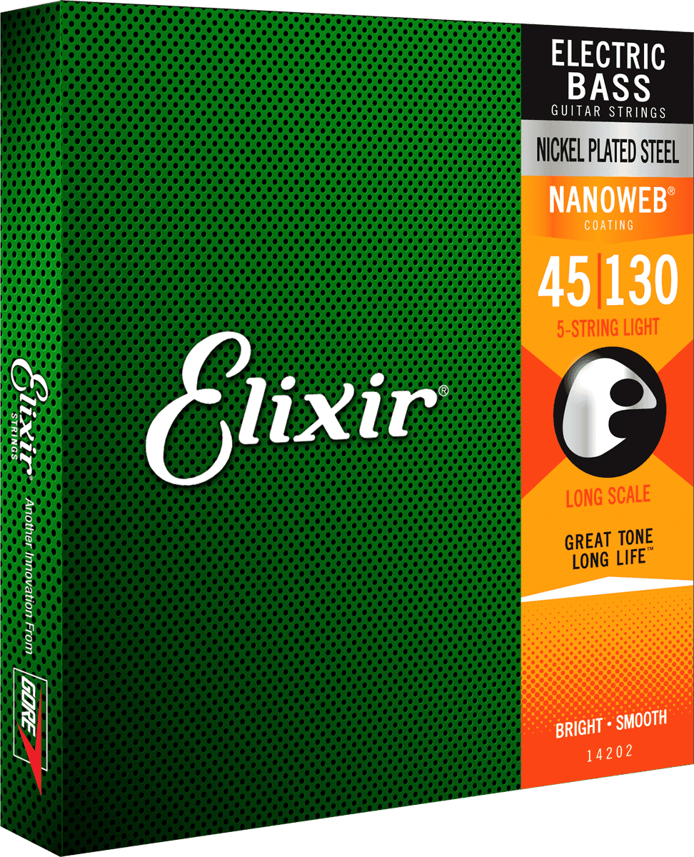 Elixir Nanoweb Nickel Basssaiten (Light, 5c, 45-130)