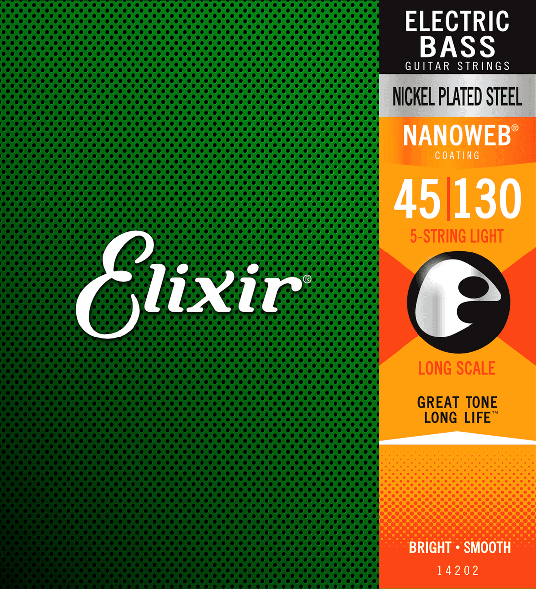 Elixir Nanoweb Nickel Basssaiten (Light, 5c, 45-130)