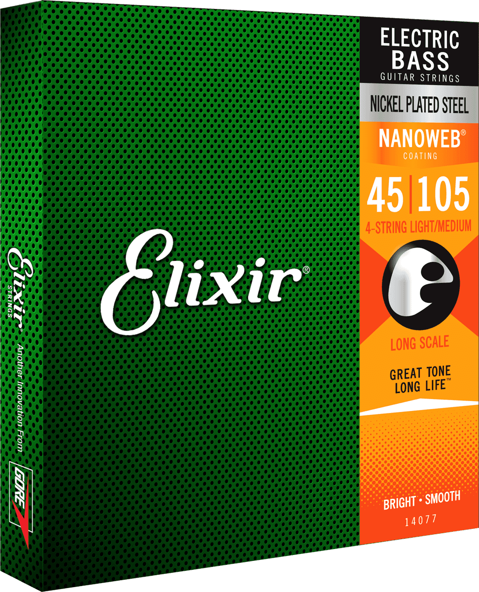 Elixir Nanoweb Nickel Basssaiten (Medium, 45-105)