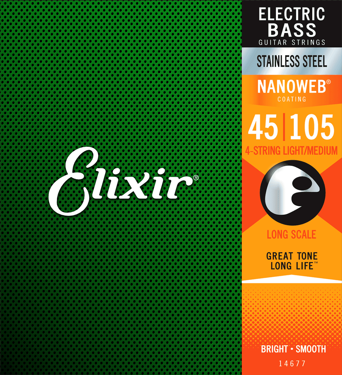 Elixir Nanoweb Stainless Steel Basssaiten (Medium, 4c, 45-105)
