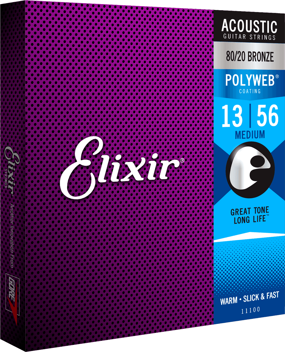 Elixir Polyweb Bronze 80/20 Gitarrensaiten (Medium, 13-56)