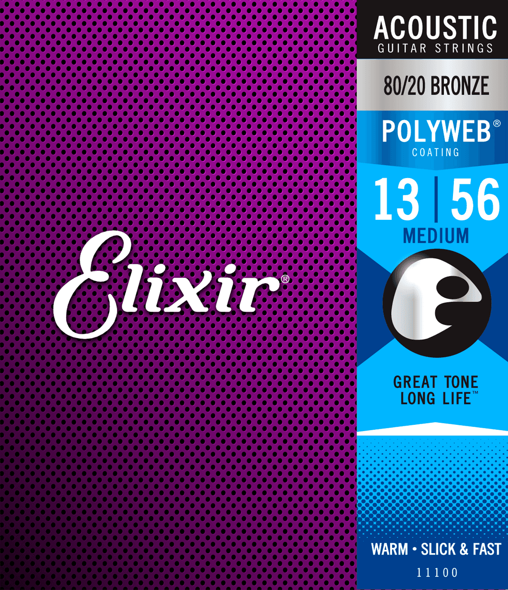 Elixir Polyweb Bronze 80/20 Gitarrensaiten (Medium, 13-56)
