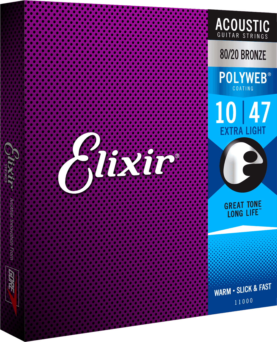 Elixir Polyweb Bronze 80/20 Gitarrensaiten (Extra Light, 10-47)