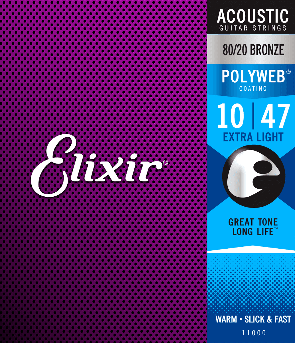 Elixir Polyweb Bronze 80/20 Gitarrensaiten (Extra Light, 10-47)