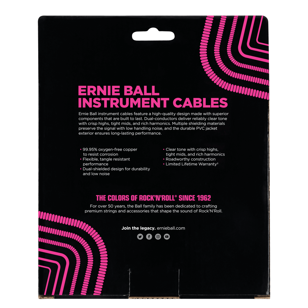 Ernie Ball 6044 Gitarren Kabel (Schwarz, 9m)