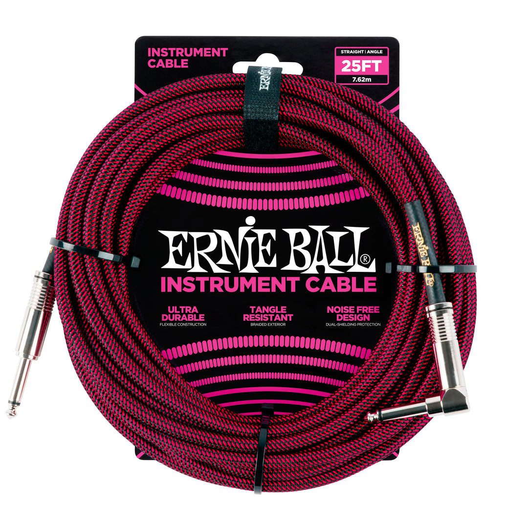 Ernie Ball 6062 Gitarren Kabel (Schwarz, Rot, 7,5m)