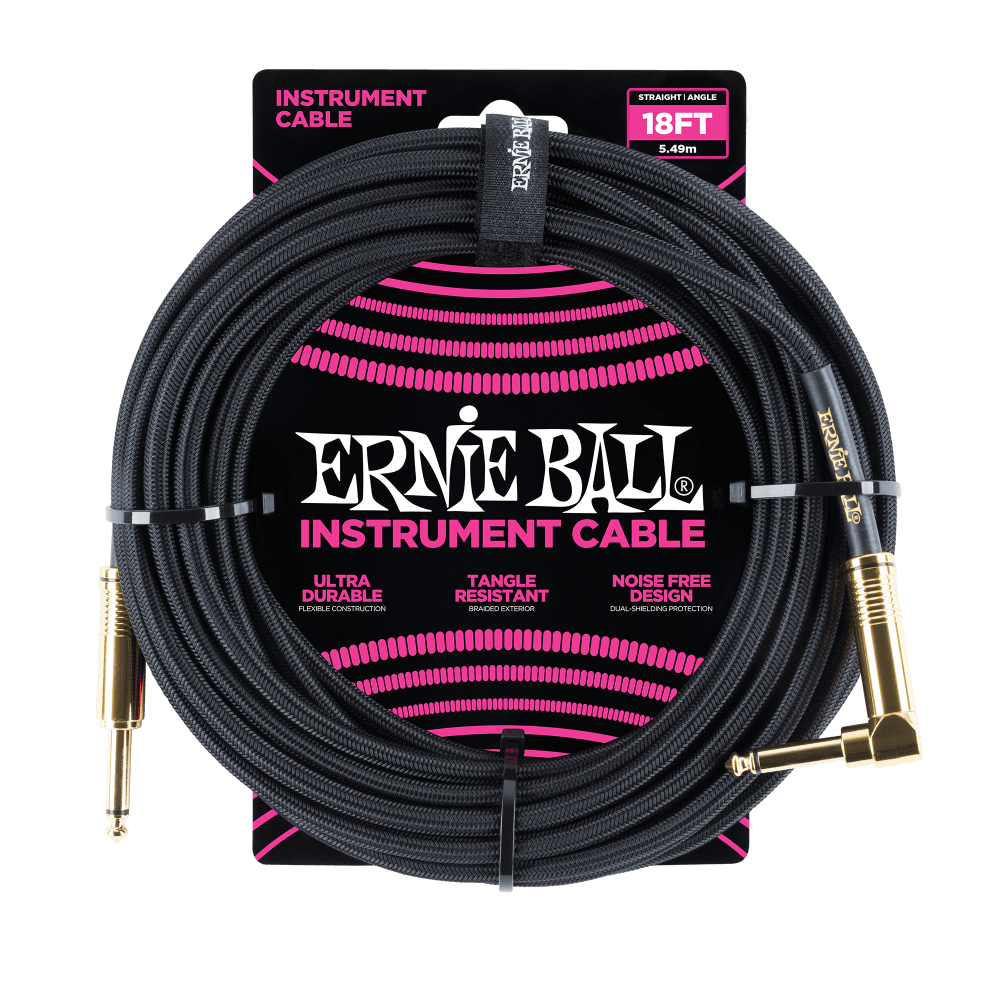 Ernie Ball 6086 Gitarren Kabel (Schwarz, 5,4m)