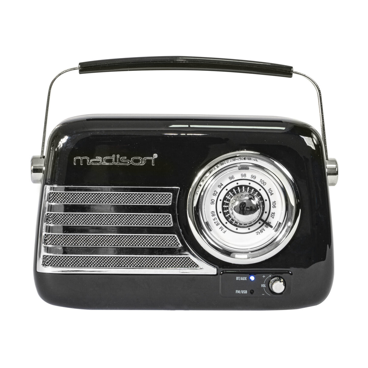 Madison Retro Radio mit Bluetooth und FM (Schwarz)
