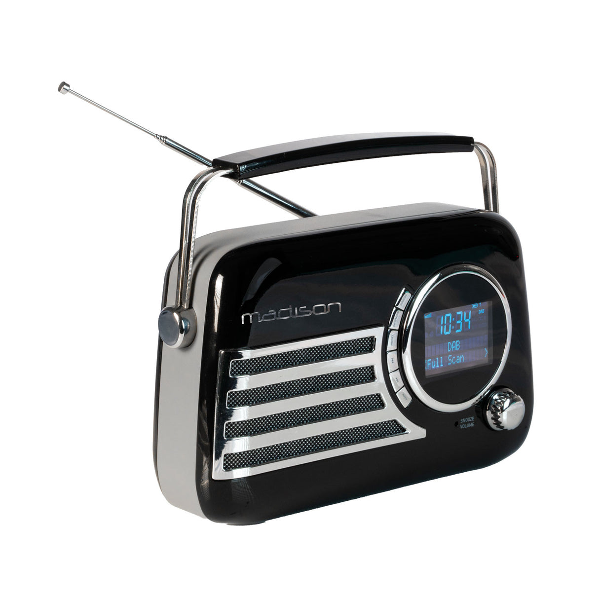 Madison Retro Radio mit Bluetooth, FM und DAB (Schwarz)