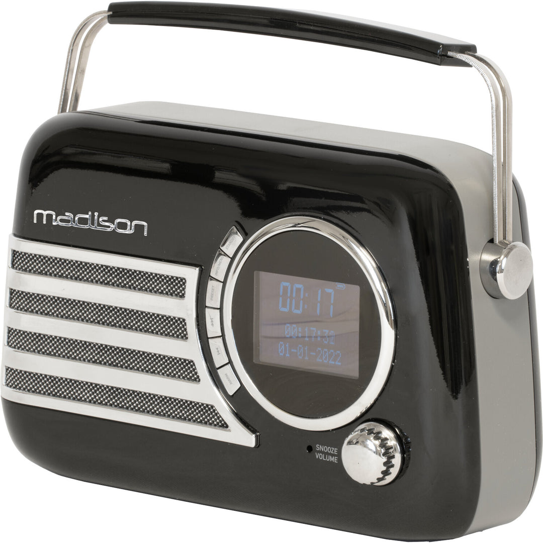 Madison Retro Radio mit Bluetooth, FM und DAB (Schwarz)