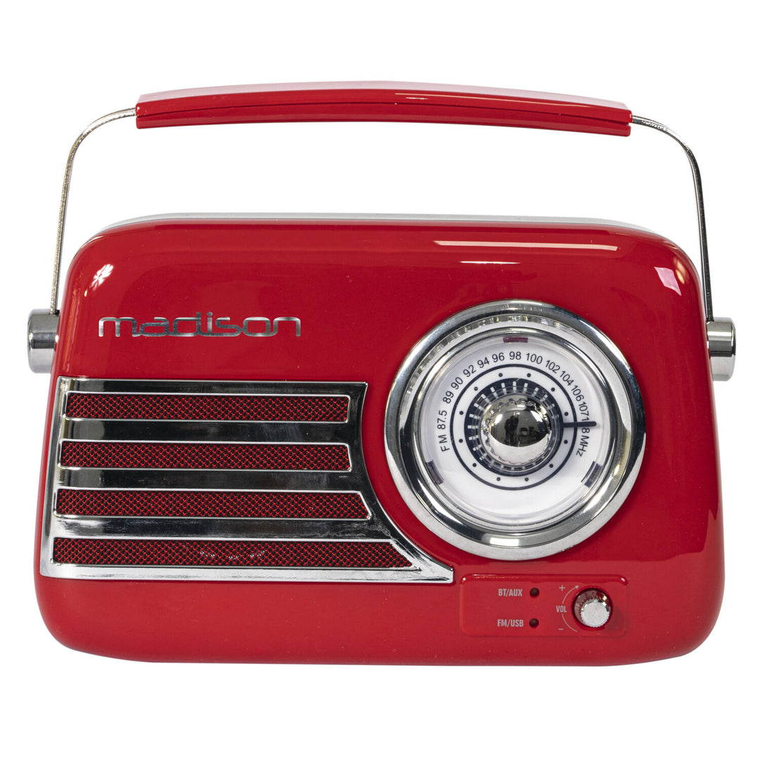 Madison Retro Radio m. Bluetooth und FM (Rot)