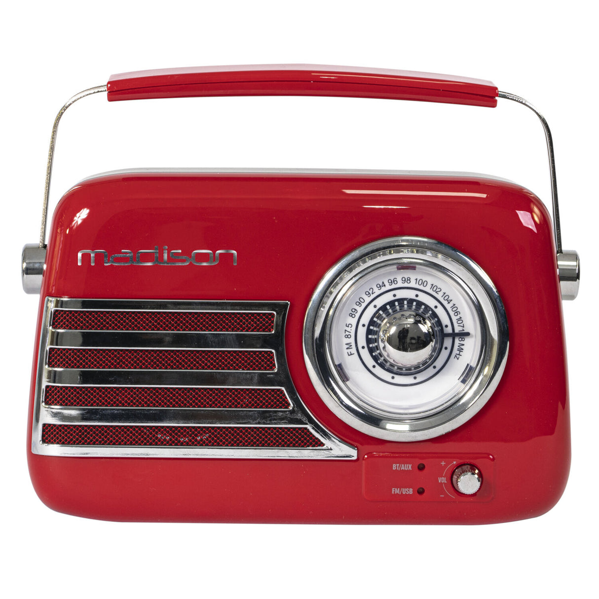 Madison Retro Radio mit Bluetooth und FM (Rot)