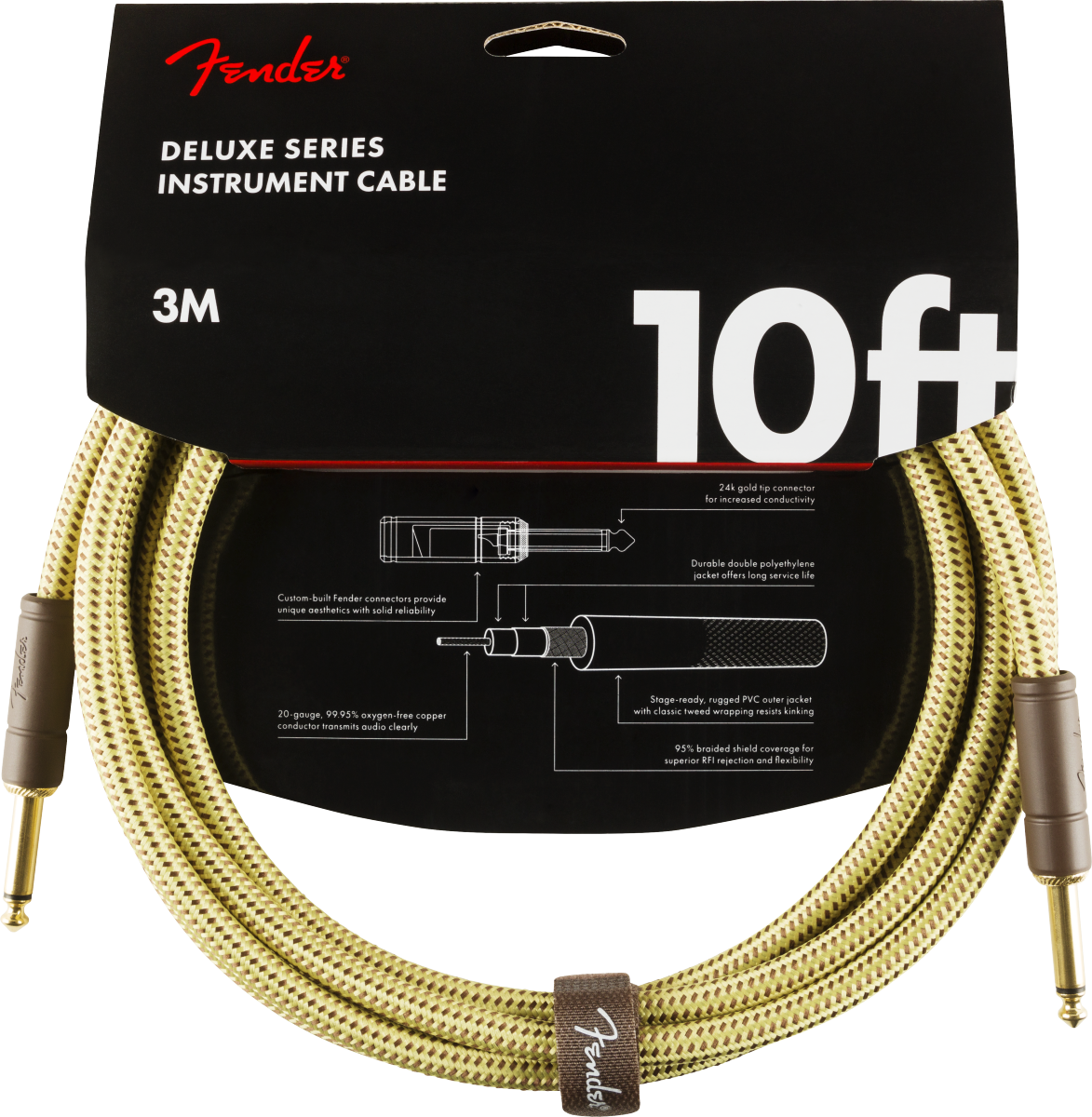 Fender Deluxe Instrument Cable, 3m (Tweed)