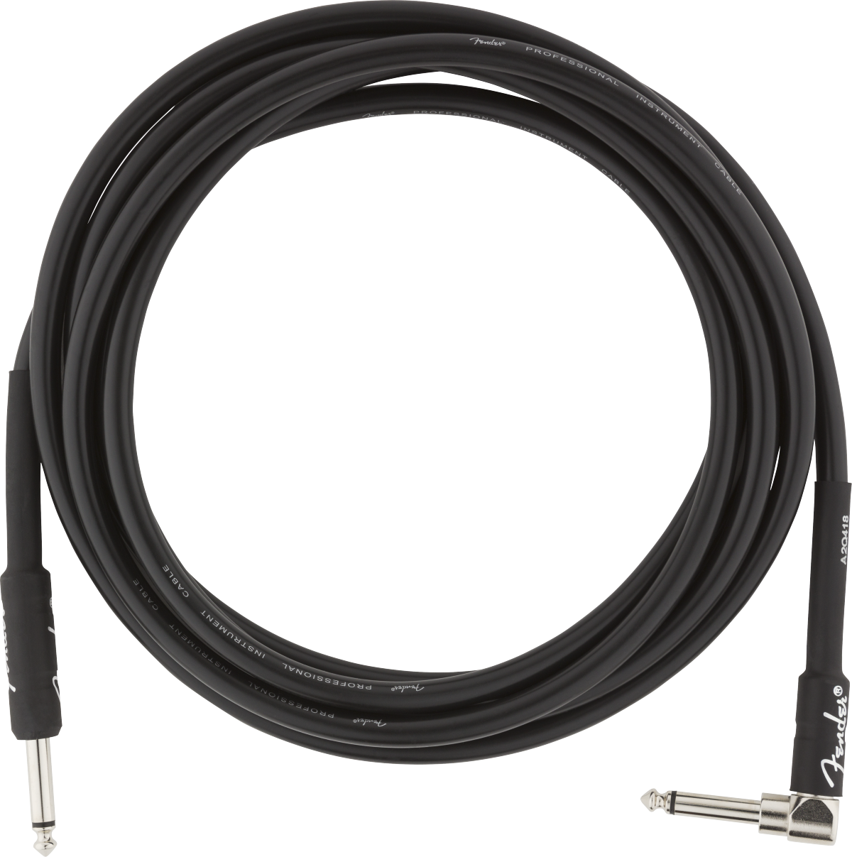 Fender Professional Gitarren Kabel Vinkelstik (Schwarz, 3m)