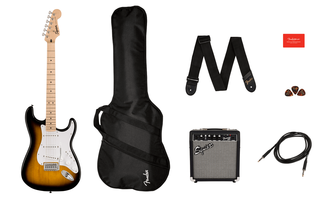 Fender Squier Sonic Stratocaster E-Gitarre Starterpaket (Sunburst)