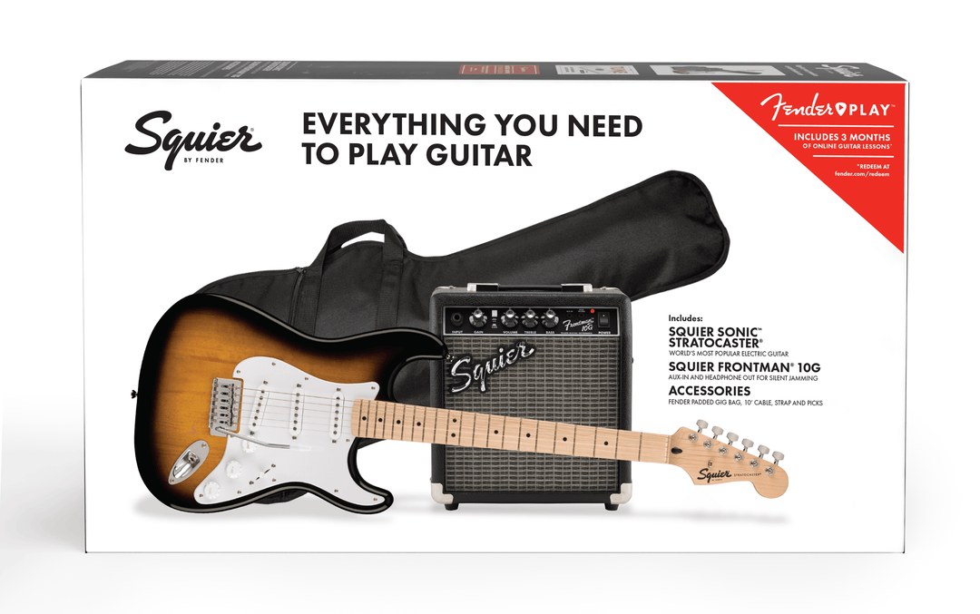 Fender Squier Sonic Stratocaster E-Gitarre Starterpaket (Sunburst)