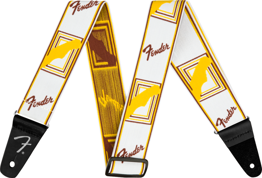 Fender Weighless Gitarrengurt (White/Yellow/Brown, 2")
