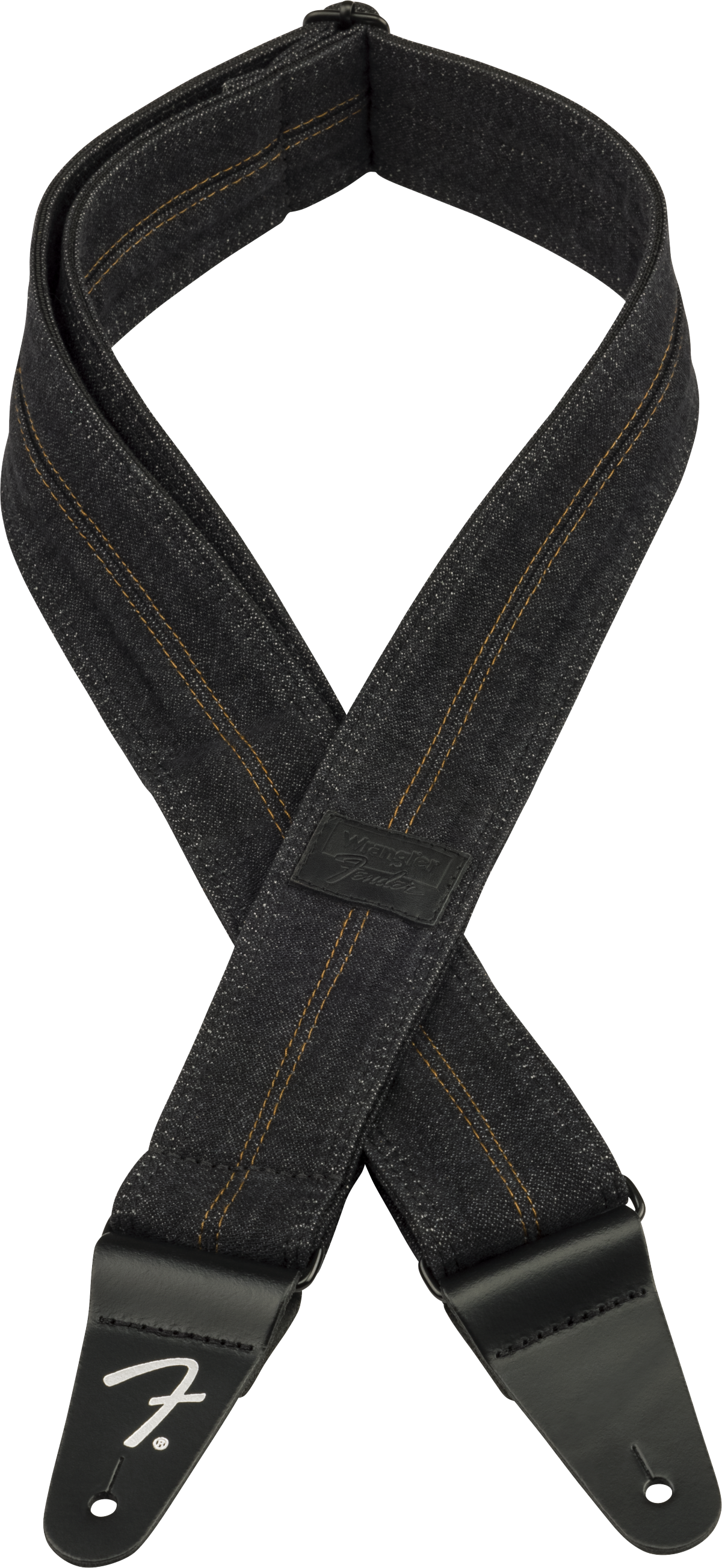 Fender x Wrangler Denim Gitarrenrem (Washed Black Stitch, 2")