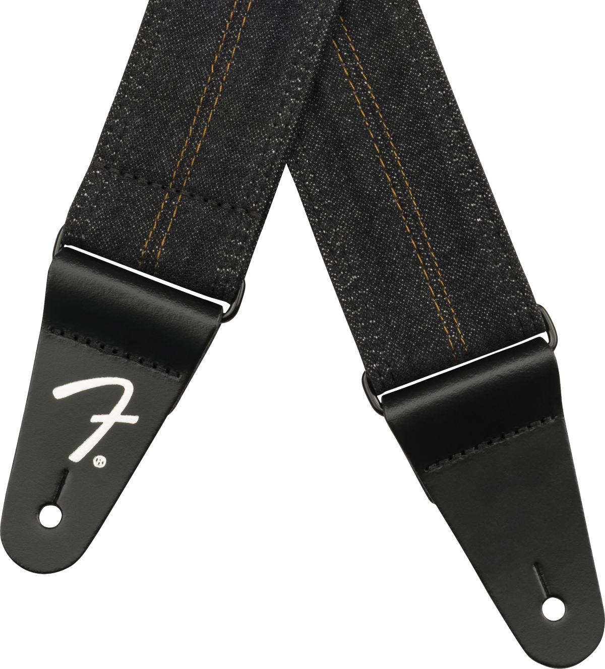 Fender x Wrangler Denim Gitarrenrem (Washed Black Stitch, 2")
