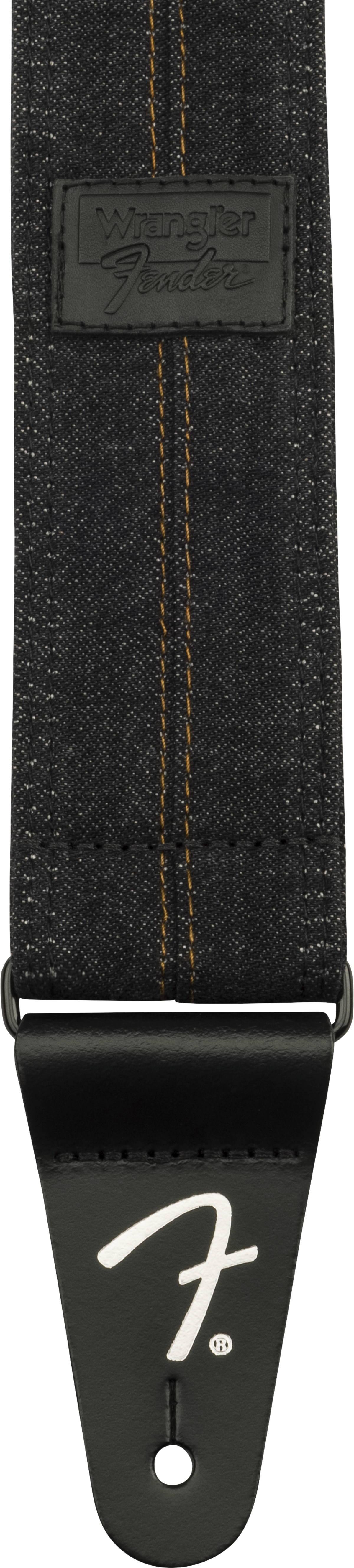 Fender x Wrangler Denim Gitarrenrem (Washed Black Stitch, 2")