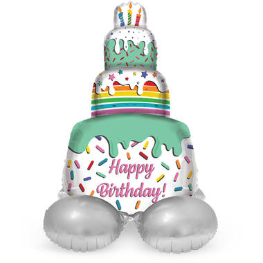 Folienballon 'Happy Birthday!' Kuchen (72 cm)