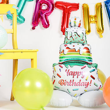 Folienballon 'Happy Birthday!' Kuchen (72 cm)