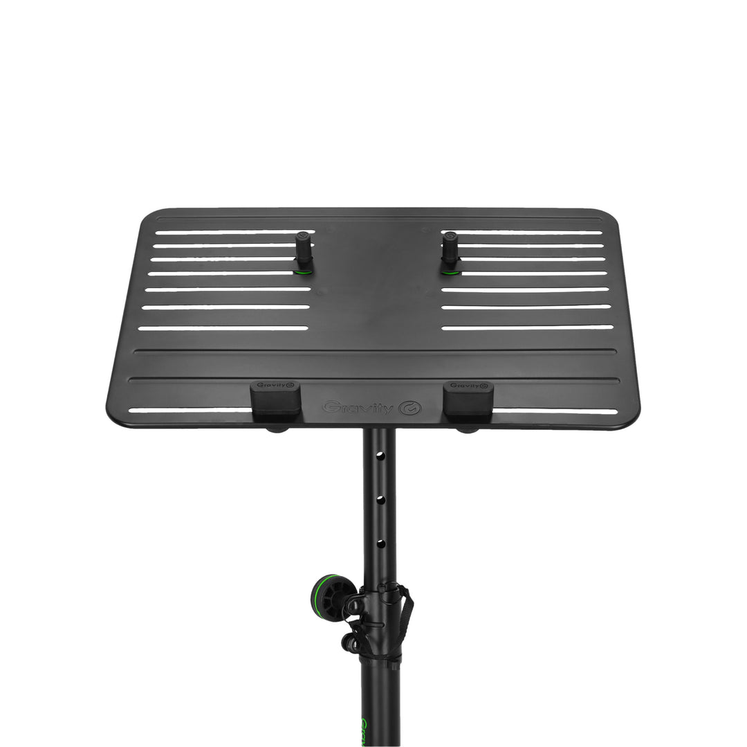 Gravity LTS T 02 B - Universeller Laptopständer mit verstellbaren Haltestiften und Stahlbasis, schwarz
