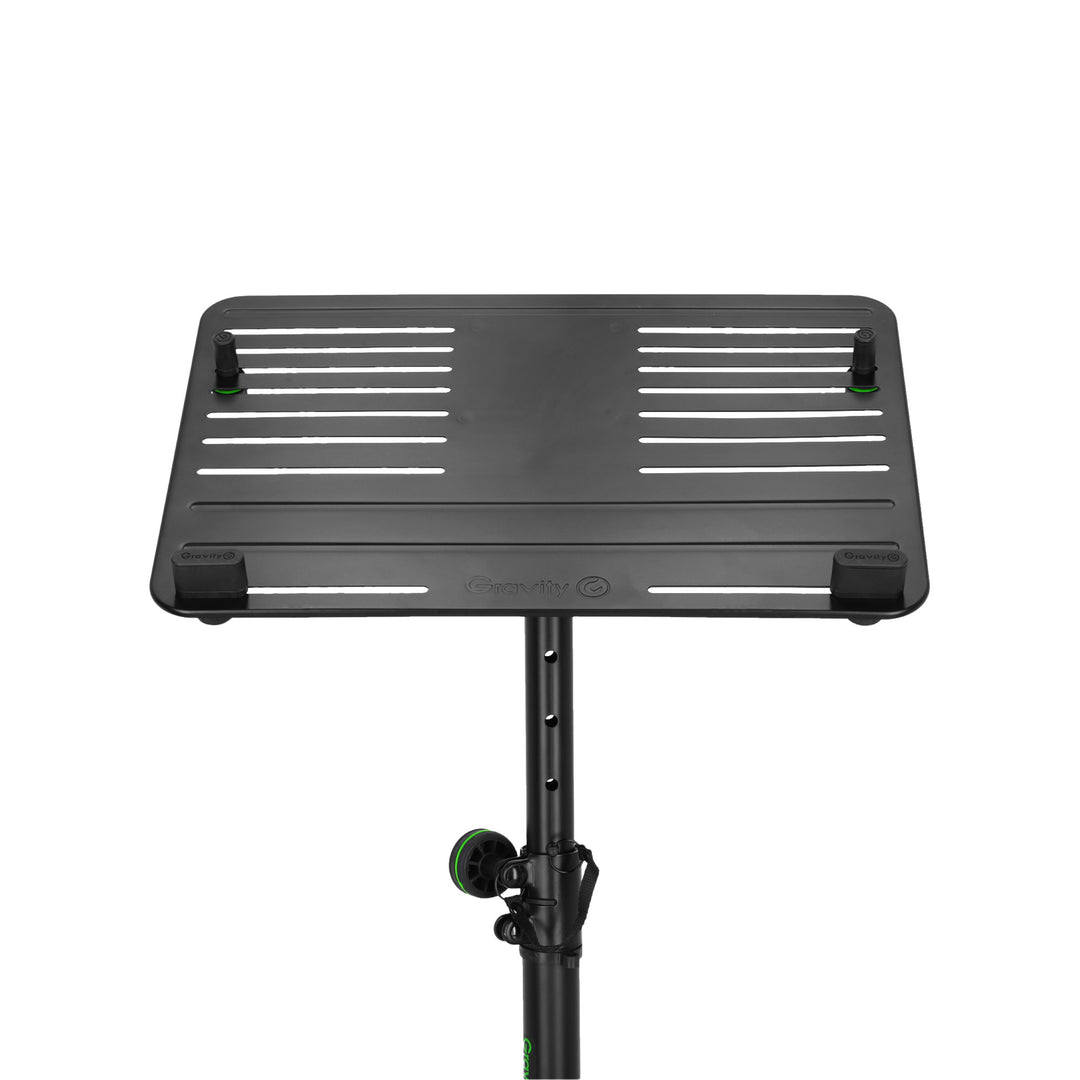 Gravity LTS T 02 B - Universeller Laptopständer mit verstellbaren Haltestiften und Stahlbasis, schwarz
