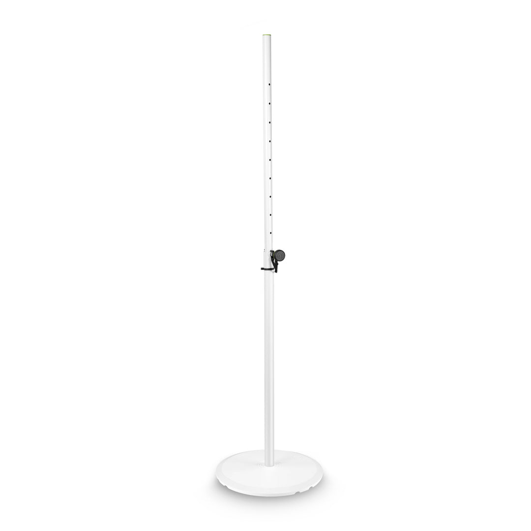 Gravity SSP WB SET 1 W - Lautsprecherstativ mit Sockel und Gusseisen-Gewichtsplatte, weiß