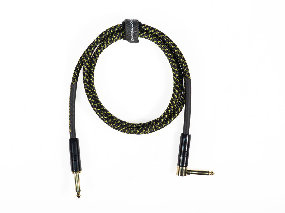 Grooveland Tweed Vinkel Gitarrenkabel (1,5m - Sort)