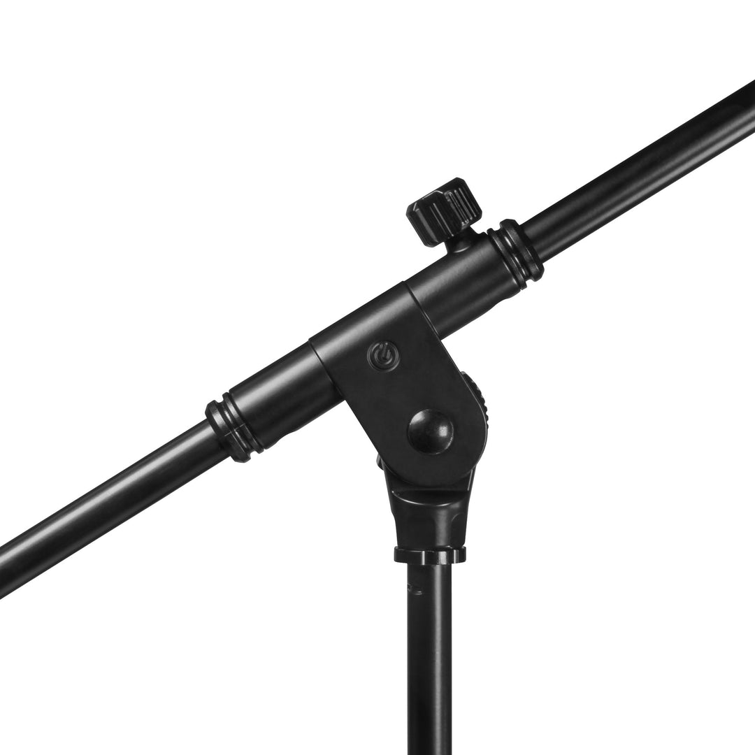 Gravity TMS 2322 – Mikrofonstativ der Touring-Serie mit runder Basis und 2-Punkt-Verstellung, teleskopischer Galgenstange