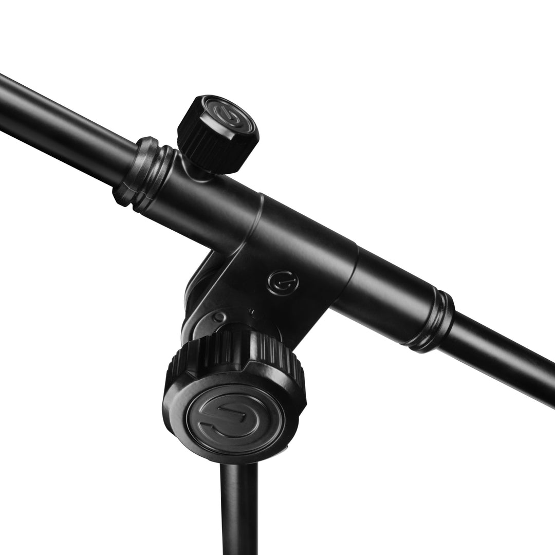 Gravity TMS 2322 – Mikrofonstativ der Touring-Serie mit runder Basis und 2-Punkt-Verstellung, teleskopischer Galgenstange
