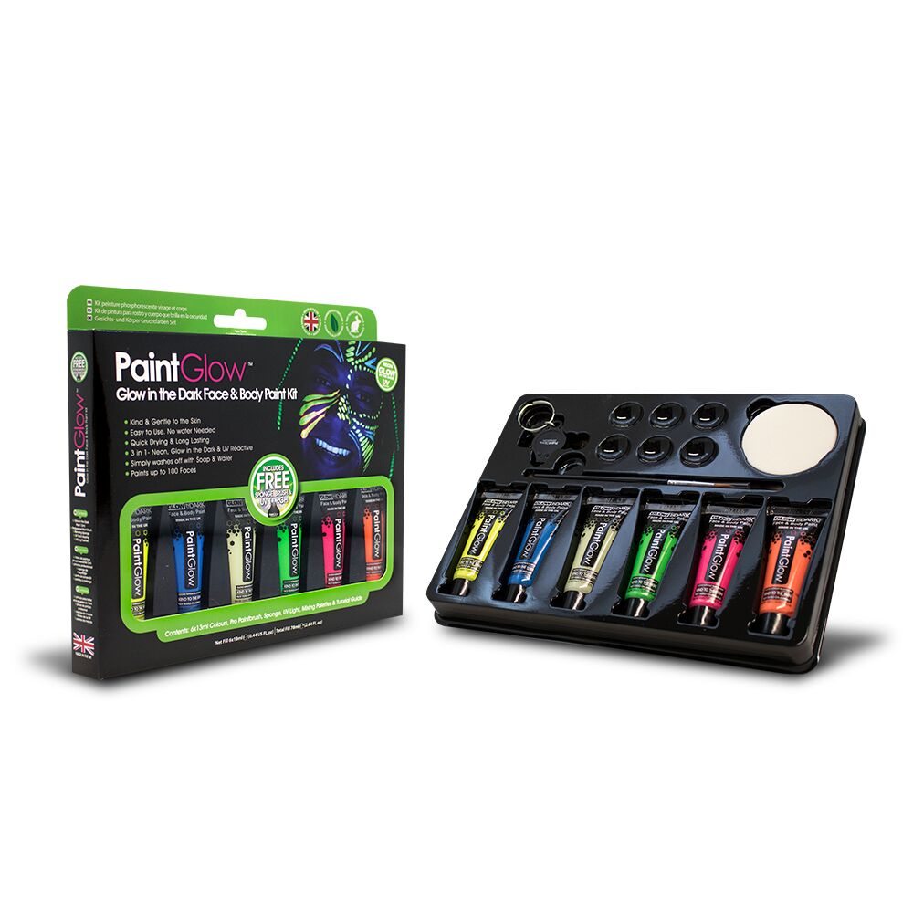 Glow in Dark UV Gesichts- und Körpermalerei Set