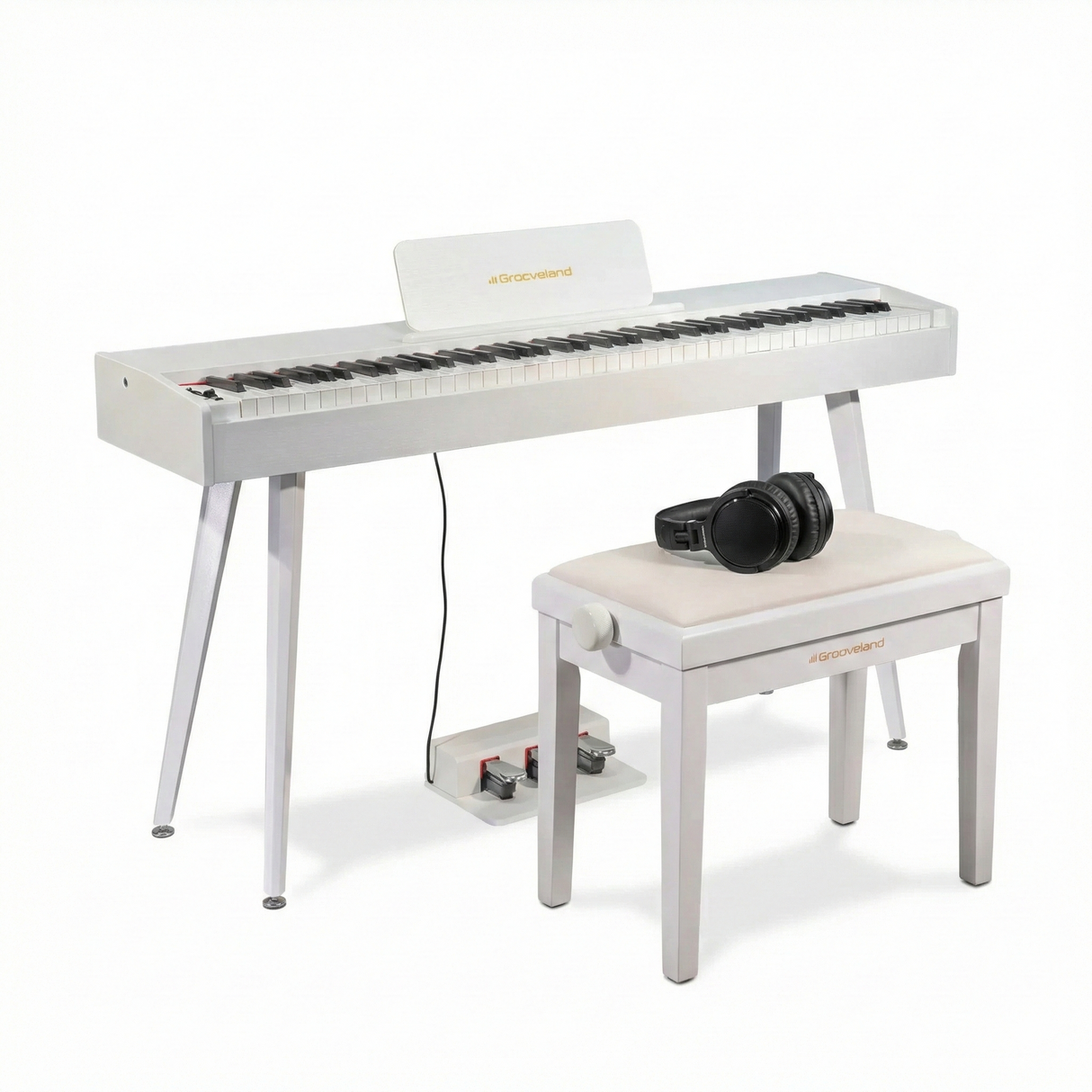 Grooveland DDP-140 El Klaver (Hvid) Bundle
