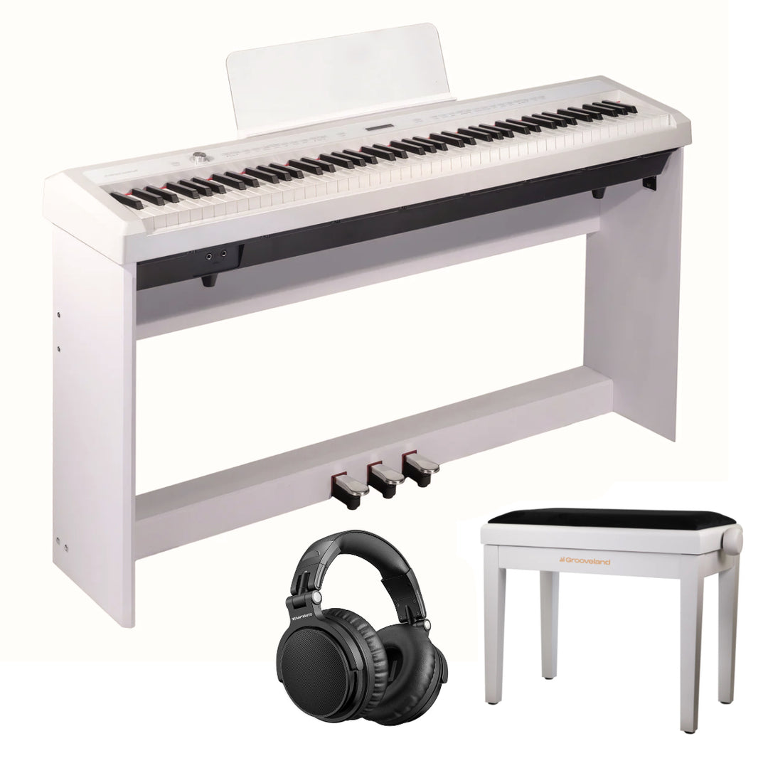 Grooveland P22 Komplettes Klavierpaket (Weiß)
