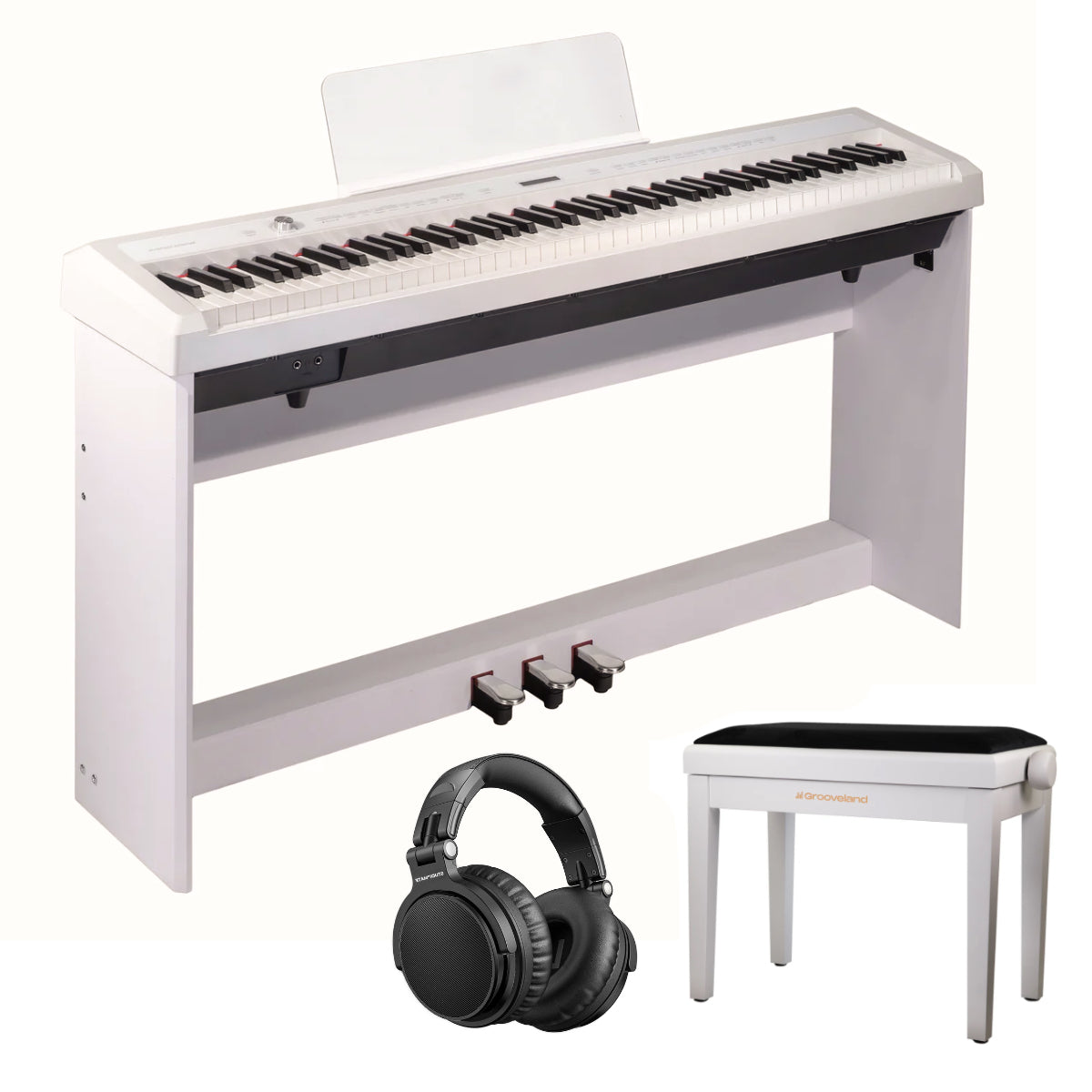 Grooveland P22 komplette Piano Pack, Weiß