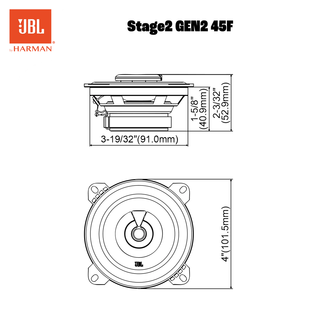 JBL Stage2 Gen2 45F 4" Koaxial-Autolautsprecher