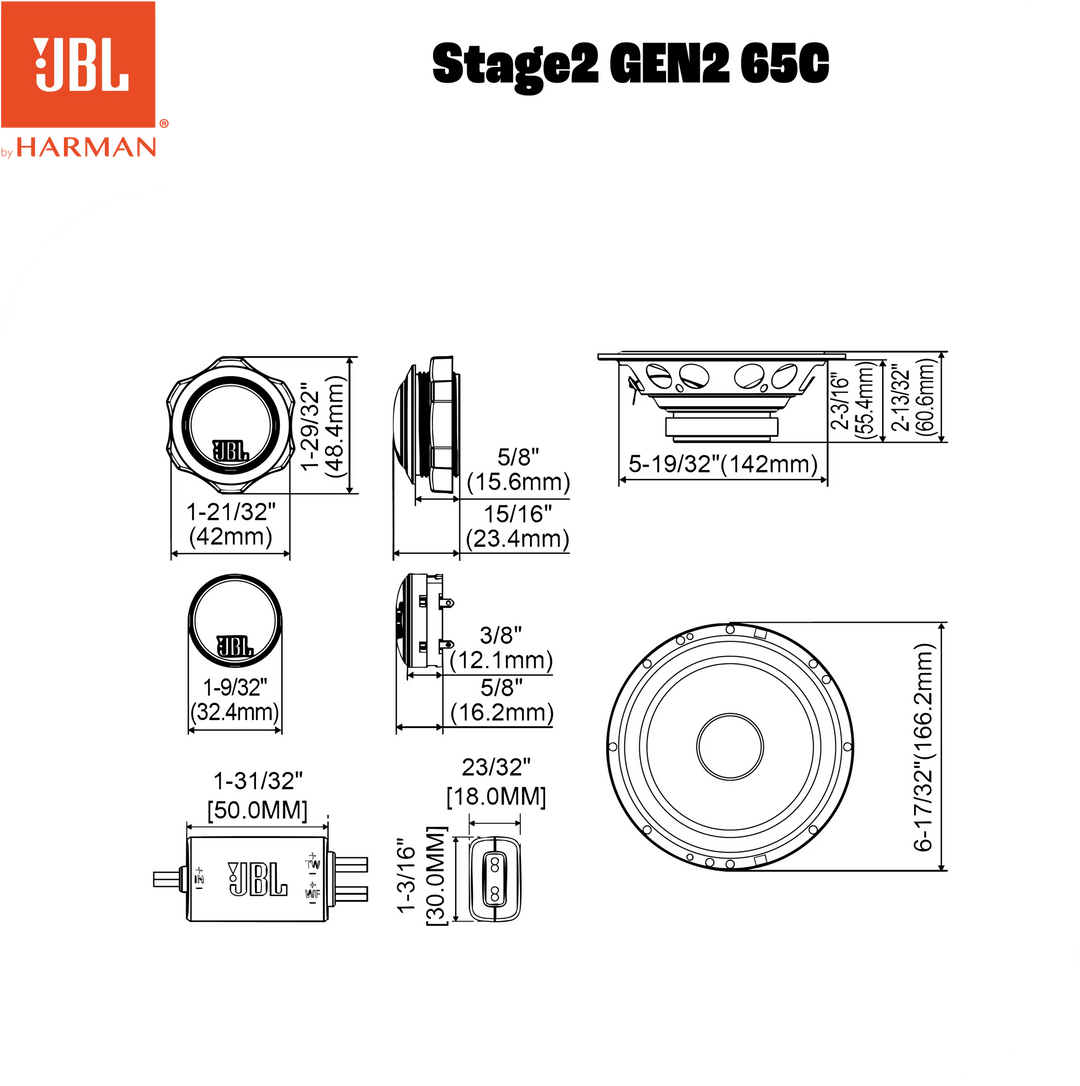 JBL Stage2 Gen2 65C 6,5" Komponentenset