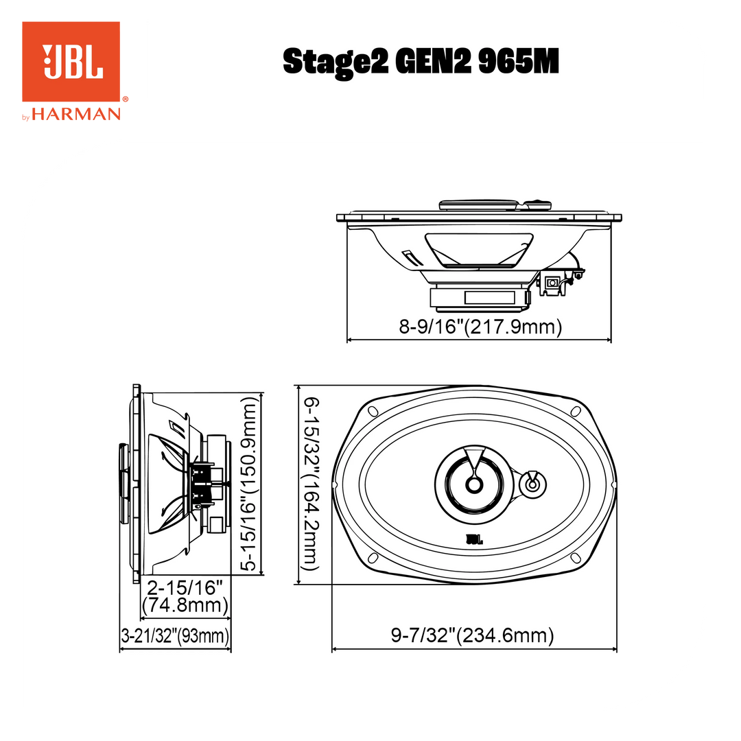 JBL Stage2 Gen2 965M 6x9" 3-Wege-Autolautsprecher