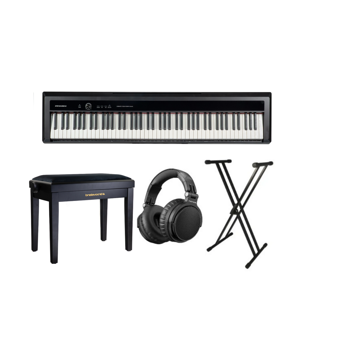 Grooveland P450 Digitalpiano (Schwarz) – Komplettpaket