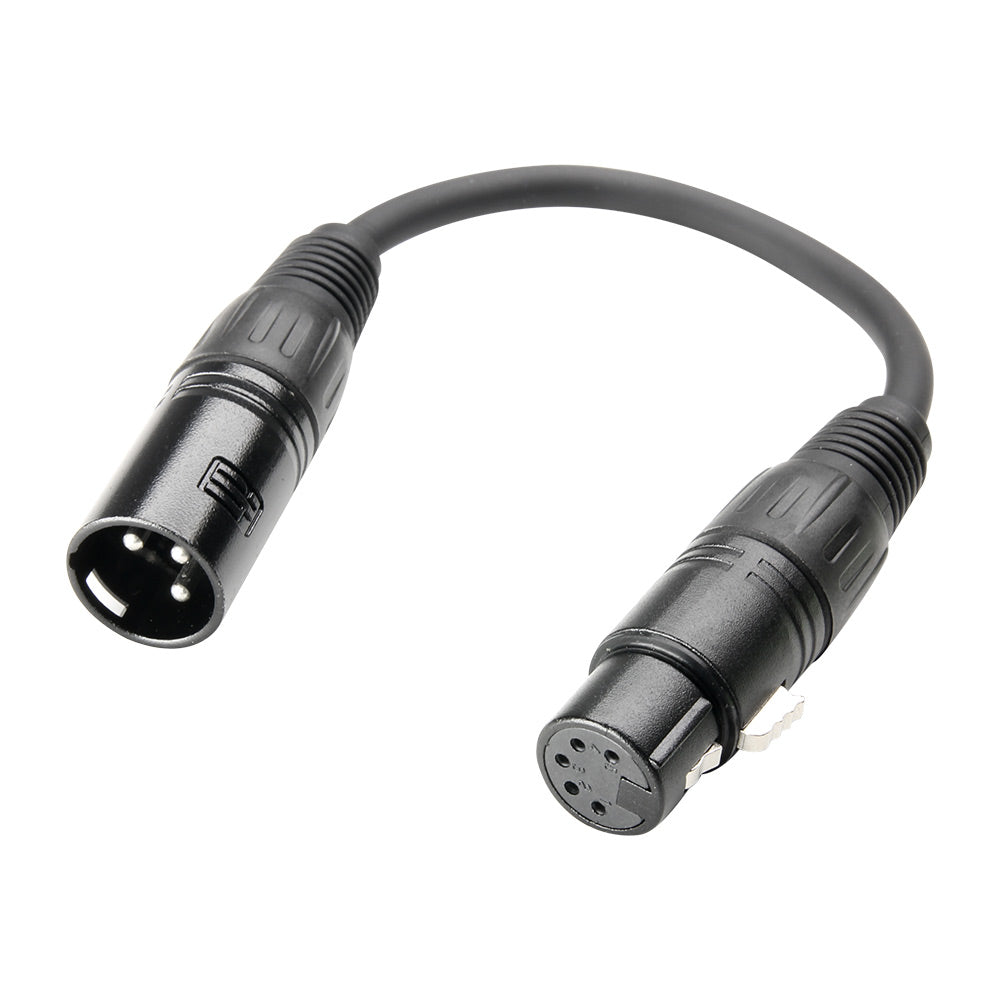 Adapterkabel DMX XLR männlich 3-polig auf XLR weiblich 5-polig