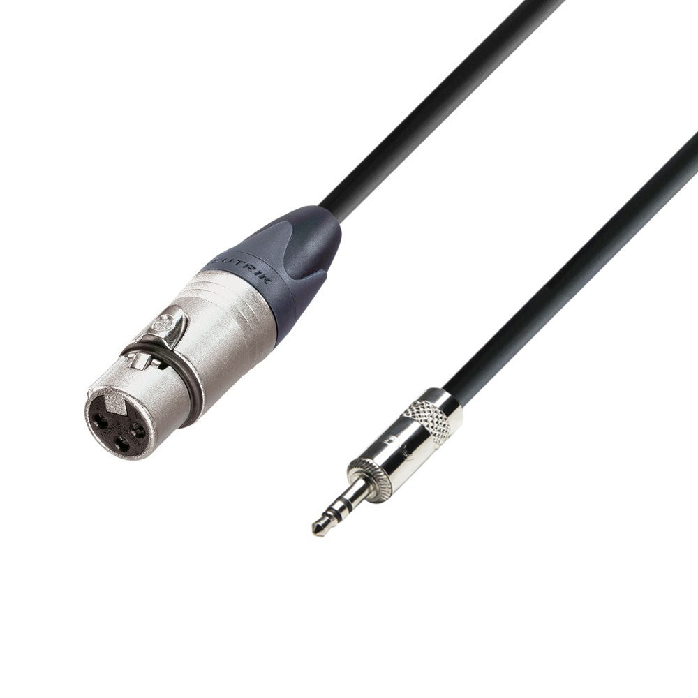 Adam Hall Cables 5 STAR MYF 0150 - Balanciertes Kabel | Neutrik® XLR weiblich x Rean® Miniklinke TRS | 1,5 m