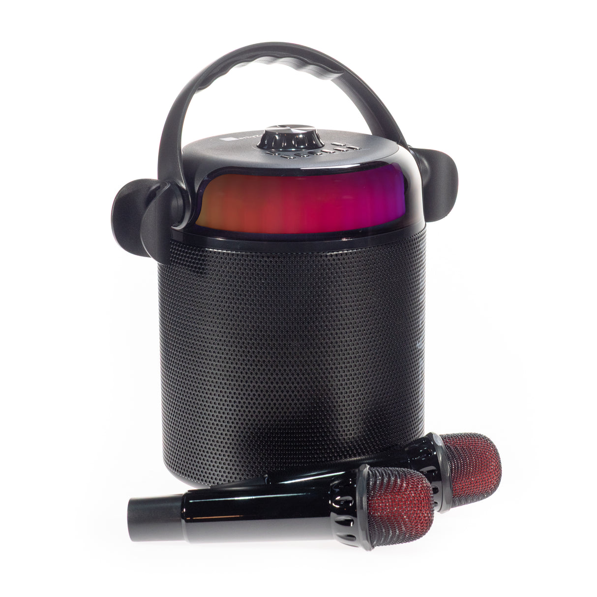 PartyZone Karaoke-Set m. 2 Mikrofonen (Schwarz) & LED PAR-ASTRO 2-in-1 Diskolicht