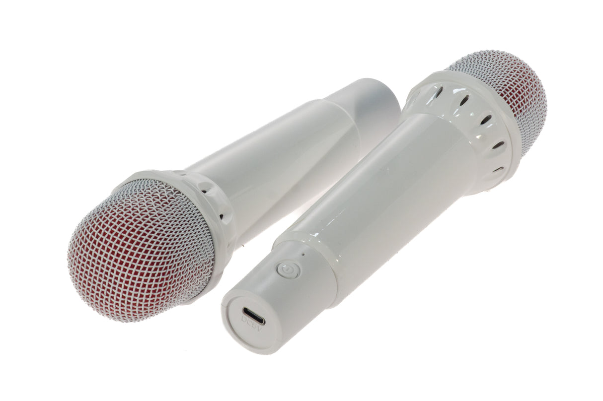 PartyZone Karaoke Set m. 2 Mikrofonen (Hvid)