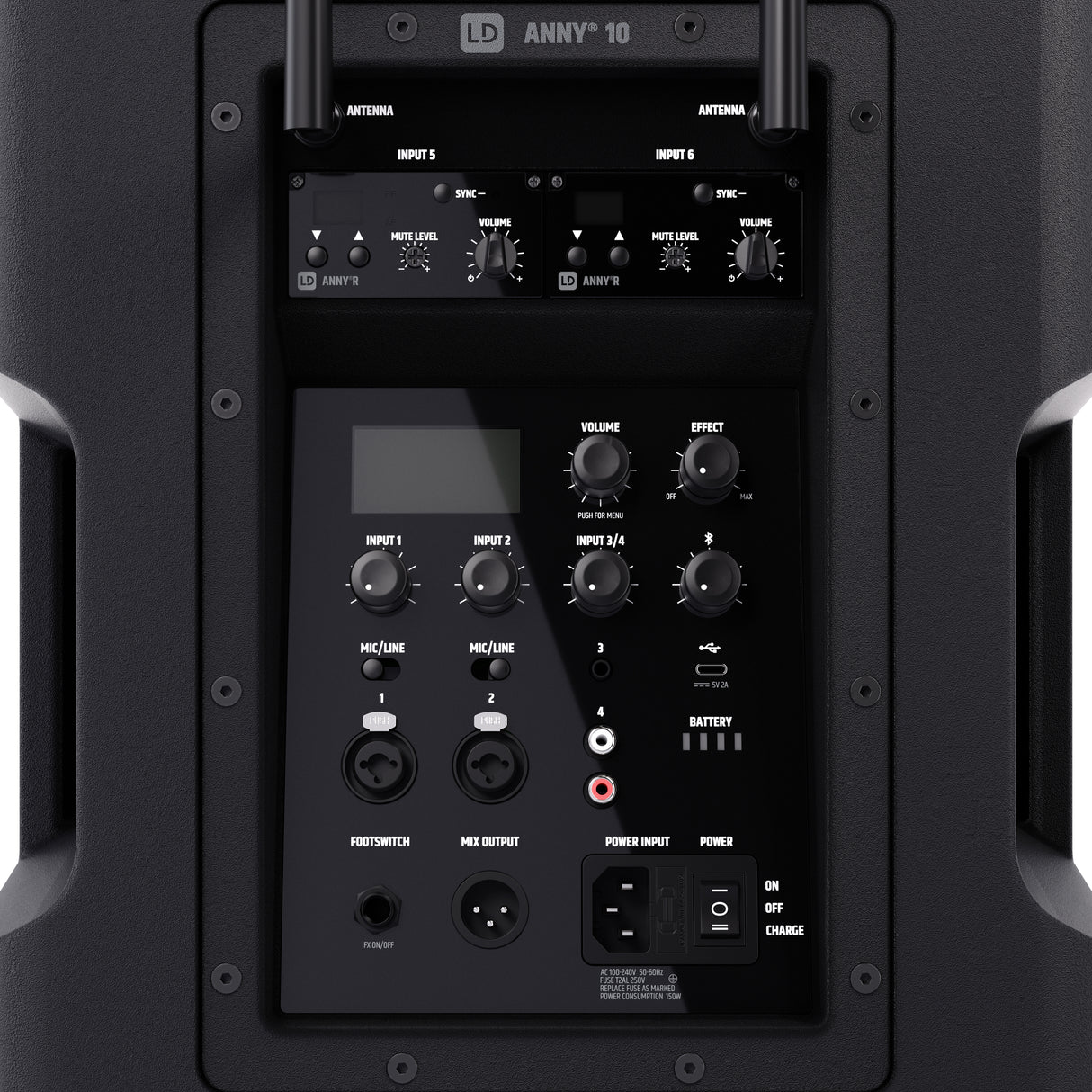 LD Systems ANNY® 10 HBH 2 B6 - 10" tragbares batteriebetriebenes Bluetooth® PA-System mit Mixer, 1x drahtloses Handmikrofon und 1x Headsetmikrofon (inkl. Bodypack)