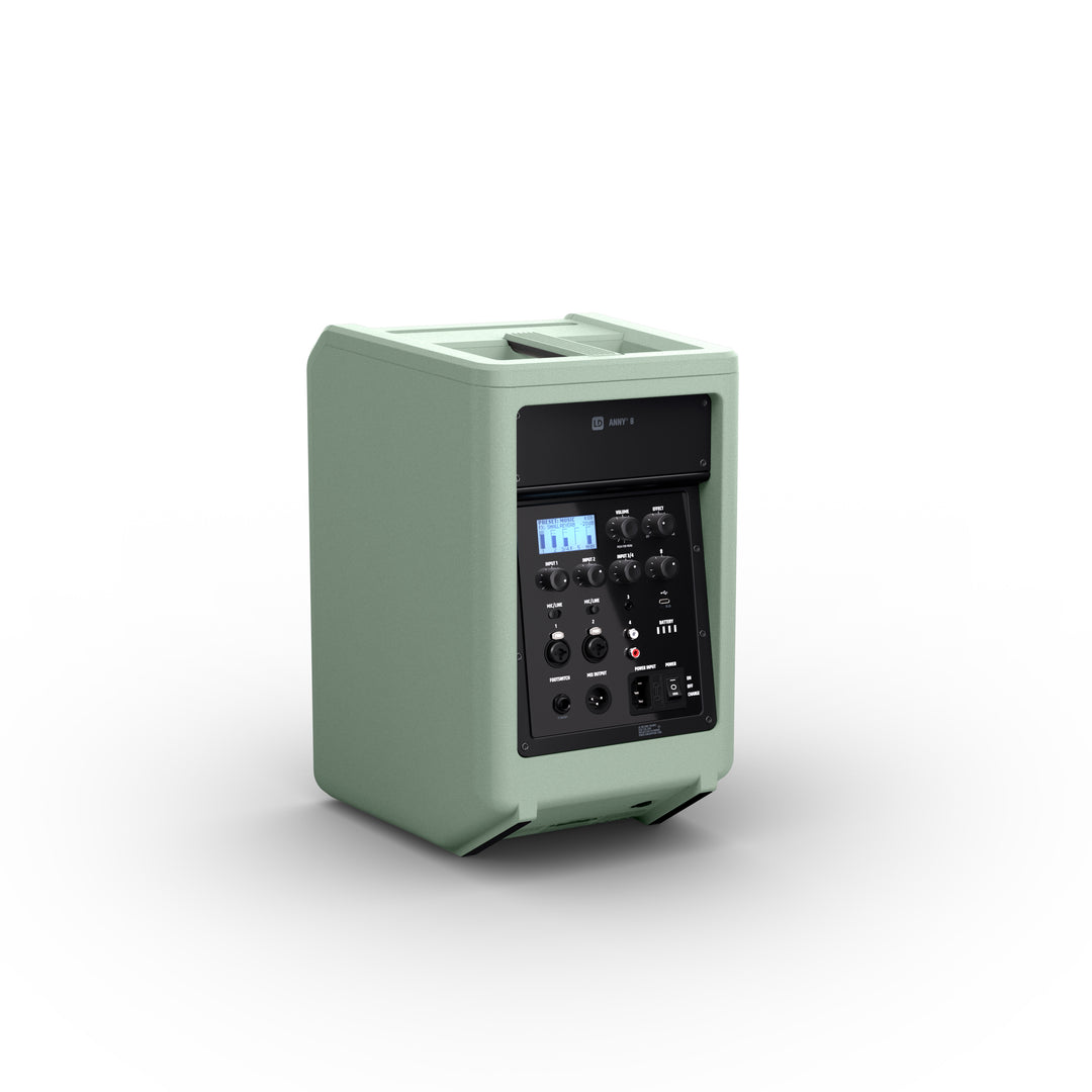 LD Systems ANNY® 8 GN - Tragbarer batteriebetriebener Bluetooth® PA-Lautsprecher mit Mixer, Adventure Green